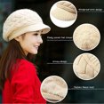 thumbnail image 3 of Paquete de 2 gorros de punto para mujer, gorros de invierno acrílicos para mujeres y hombres, gorro suave y cálido con puños Unisex, gorro de punto para hombre de otoño e invierno, 3 of 6