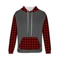 thumbnail image 5 of Mens Big & Tall Hoodies Fleece Lined Sweatshirts Plus Size M-4X Long Sleeve Pullover Plaid Printed Thermal Warm Hoodie Tops with Front Pocket, 5 of 5