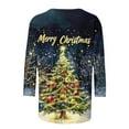 thumbnail image 4 of Womens Christmas Shirts Funny Holiday Christmas Tree Print 3/4 Sleeve Round Neck Tees Fall Tops Fall Clothes My Items, 4 of 5