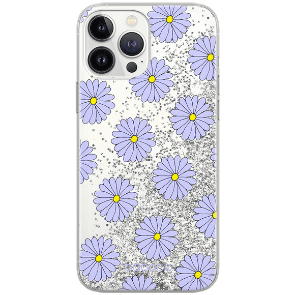 Mobile phone case with glitter overflow effect for Apple IPHONE 15 PRO MAX original and officially Licensed Babaco pattern Flowers 021 optimally adapted to the shape of the mobile phone