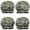Green Camo Tiger, variant on Shower Caps,Blue White Camo Digital Shapes Pattern Waterproof Shower Cap for Women 4 Pieces,Double Reusable Hair Cover for Shower PEVA Elastic Stretch Hem