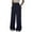 Blue-03, variant on REALiKUN Women's Wrap Front Wide Leg Long Pants Elastic Waist Solid Loose Trousers