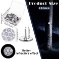 thumbnail image 2 of Trianu 100Pcs Reflective Tacks Trail, Trail Markers, Reflective Tacks for Trail Marking Night Thumbtack Reflective Thumb Tacks for Hunting Hiking Outdoor Camping Tree Stand (Green&Silver), 2 of 7