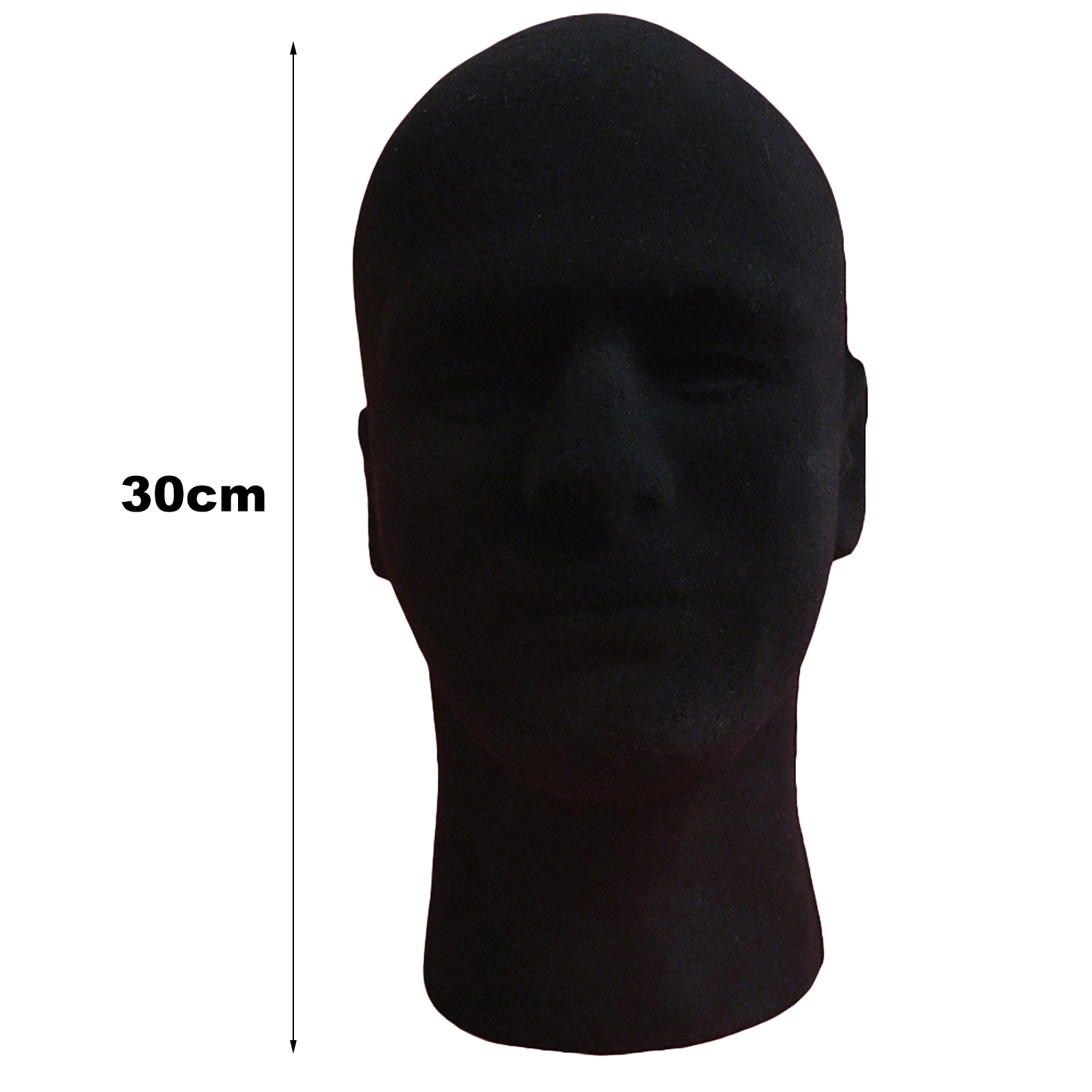 Sunjoy Tech Male Wigs Display Mannequin Head Stand Model Headsets Mount Styrofoam Foam Flocking Black - image 5 of 8