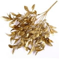 thumbnail image 4 of Artificial Golden Leaves Plants for Christmas Decoration, Fake Plant Grass Plant Bushes Faux Shrubs Greenery Indoor Outside Planter Vase Filler Festival Home Garden Decor - Gold 2 Pack, 4 of 14