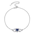 thumbnail image 1 of Pulsera de tobillo de plata esterlina Silvora para mujer tobilleras de infinito con piedra de nacimiento de corazón de septiembre joyería de playa de verano regalo para esposa madre e hija, 1 of 8