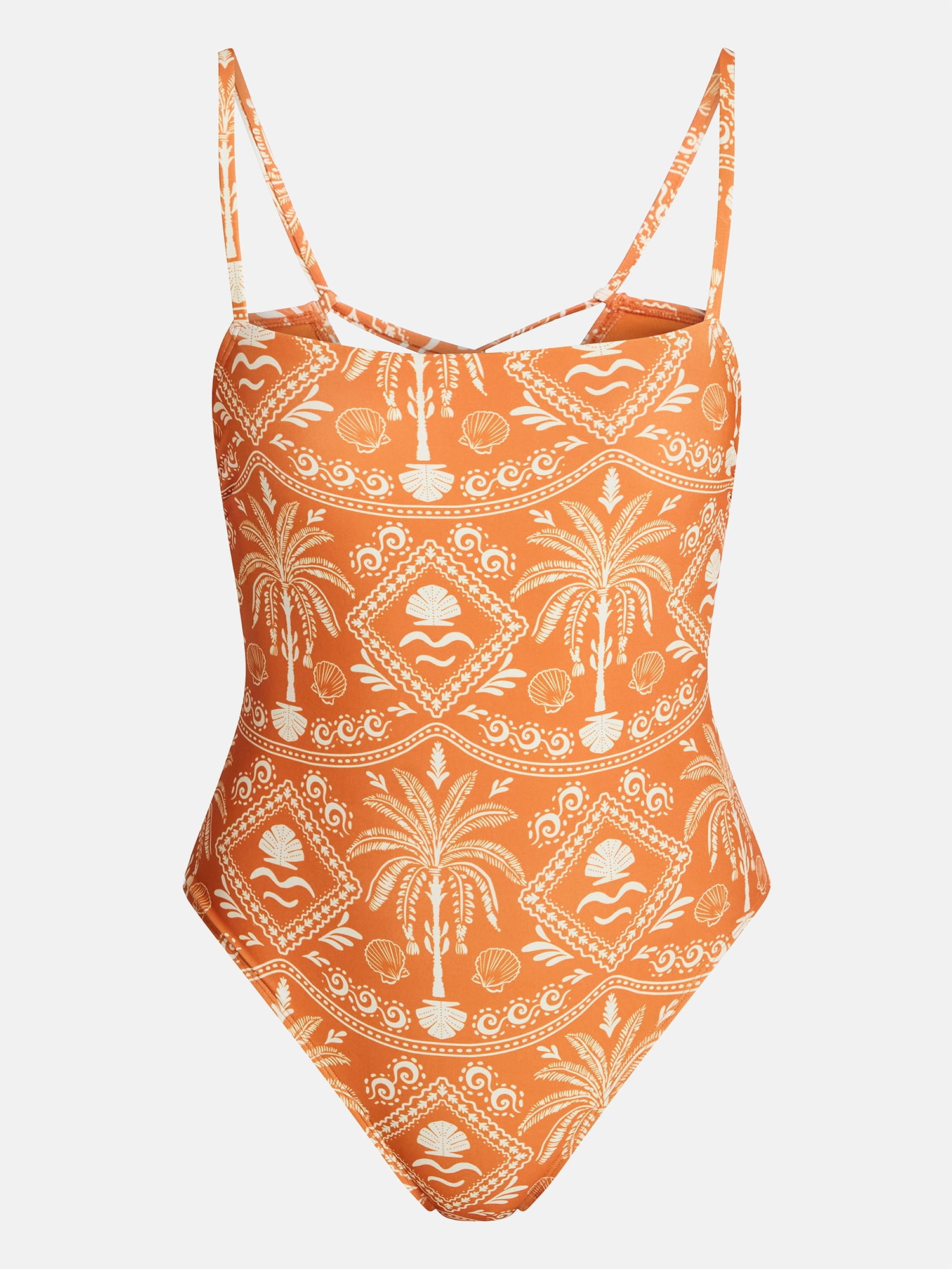 Time and Tru Women's and Women's Plus Lace Up One Piece Swimsuit, Sizes XS-3X