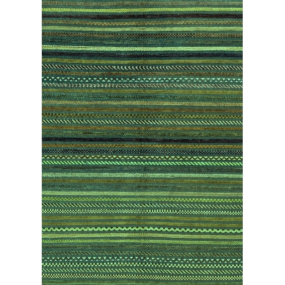 Ahgly Company Indoor Rectangle Abstract Turquoise Blue Modern Area Rugs, 5' x 8'