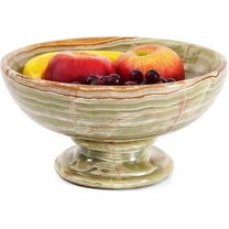 Radicaln Green Marble Fruit Bowl 10" | Handmade Natural Stone Decorative Bowl, Fruit Basket & Banana Holder | Elegant Dish for Kitchen Counter, Dining Table & Coffee Table Décor