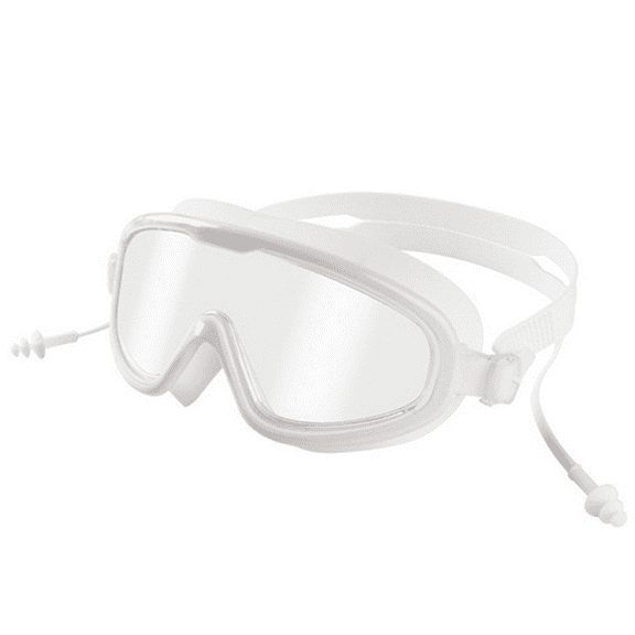 Kids Snorkel Diving Mask, 180° Panoramic Swim Mask Anti-Fog Tempered Glass Lens Swimming Goggles with Nose Cover