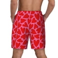 thumbnail image 4 of Uemuo Red Love Heart Pattern Mens Swim Trunks Quick Dry Board Shorts with Mesh Lining, Stretch Beach Shorts Quick Dry No-Chafing Board Shorts-, 4 of 9