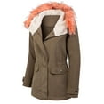 thumbnail image 3 of MixMatchy Women's Cozy Faux Fur Lined Front Zip Up Short Coat Jacket, 3 of 4