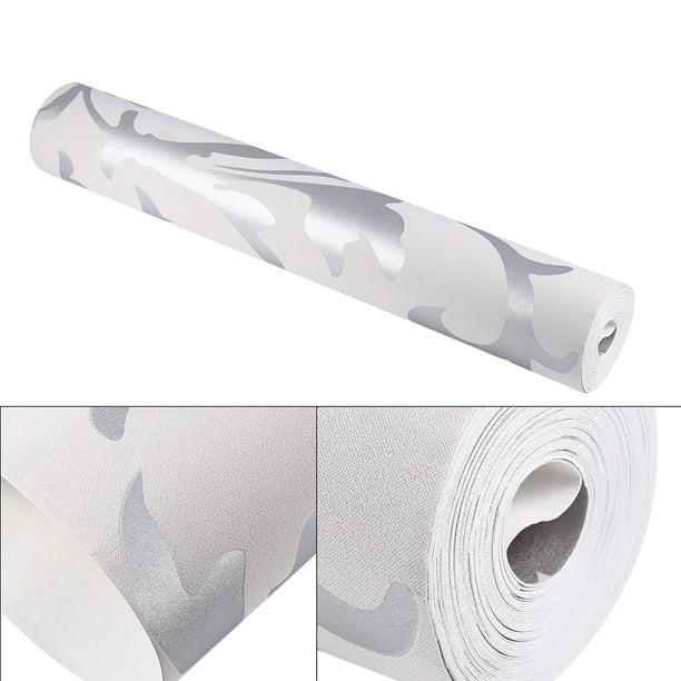 Papel Tapiz Vertical 3D ANGGREK Decoración para el Hogar Plateado Verde Salvia