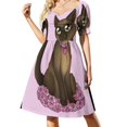 thumbnail image 1 of Vestido de manga corta Rosie Kitty, vestido holgado de verano para mujer, estilo coreano., 1 of 7
