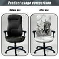 thumbnail image 4 of Renewold Highland Cow Marble White Office Chair Cover Rotating Chair Cover Protector for Office Home Decor Stain Resistant Non-slip Office Chair Slipcover, S, 4 of 7