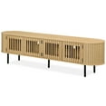 thumbnail image 5 of FITUEYES 70" Modern TV Stand for 75" TVs, Wooden Media Console with Fluted Waveform Panel Doors & Spacious Storage for Living Room & Bedroom, Oak, 5 of 6
