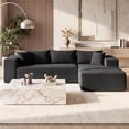 thumbnail image 4 of Costway 110.5” Modular Sectional Sofa with Deep Seats & Comfy Backrests, Comfy Armrests Black, 4 of 9