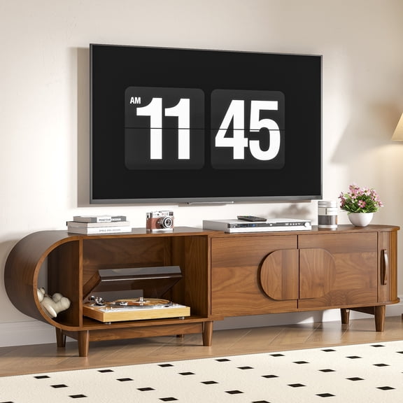 Extendable TV Stand for TVs Up to 75”, Modern Entertainment Center with Storage, Media TV Console Table for Living Room, Bedroom