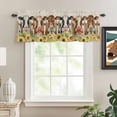thumbnail image 3 of Kitchen Valances for Window, Farmhouse Cow Sunflower Burlap Light Filtering Rod Pocket Valance Curtain, Rustic Wooden Fence &nbsp;Short Curtains Window Topper for Bedroom Bathroom Living Room 54x18in, 3 of 9