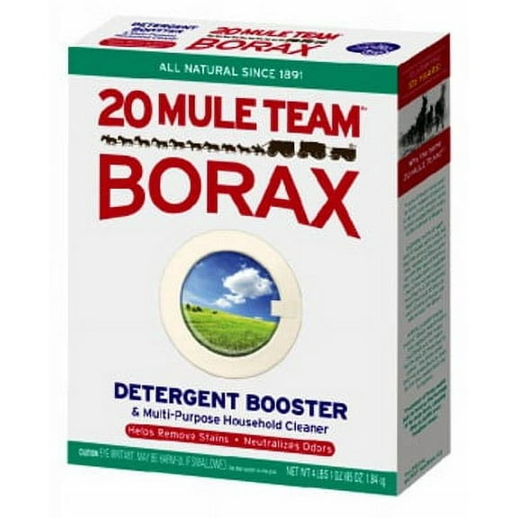 20 Mule Team All Natural Borax Detergent Booster & Multi-Purpose Household Cleaner, 65 Ounce (Pack of 6)