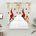thumbnail image 2 of Swag Valance Curtains for Windows, Gnomes Light Filtering Kitchen Curtains with Rod Pocket, White Yellow Daisy Floral Country Garden Floral Window Treatment Valances for Living Room, 28x36 - 2 PCS, 2 of 9