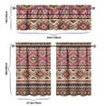thumbnail image 6 of Kitchen Curtains 36 Inch Short - 3 Panel Set, Rod Pocket Window Curtain, Boho Floral Tribal Style, 100% Polyester for Farmhouse, Kitchen, Cafe, Bedroom, Easy Wash, 6 of 6