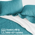 thumbnail image 5 of Exclusivo Mezcla King Quilt Bedding Set, Lightweight Vintage King Size Quilts with Pillow Shams, Soft Bedspreads Coverlets for All Seasons (104"x96", Teal), 5 of 8