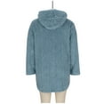 thumbnail image 7 of Women's Oversized Fleece Hooded Cardigan Warm Open Front Sherpa Coat Sweater with Pockets, 7 of 7