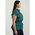 thumbnail image 3 of June & Vie Women's Plus Size Mockneck Ruffle Blouse, 3 of 5