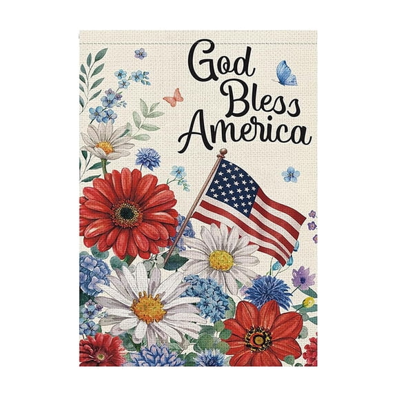 USA 250th Anniversary Garden Flag, God Bless America Outdoor Flag, 4th of July Patriotic Welcome Banner for Yard Party Porch Independence Day Decor