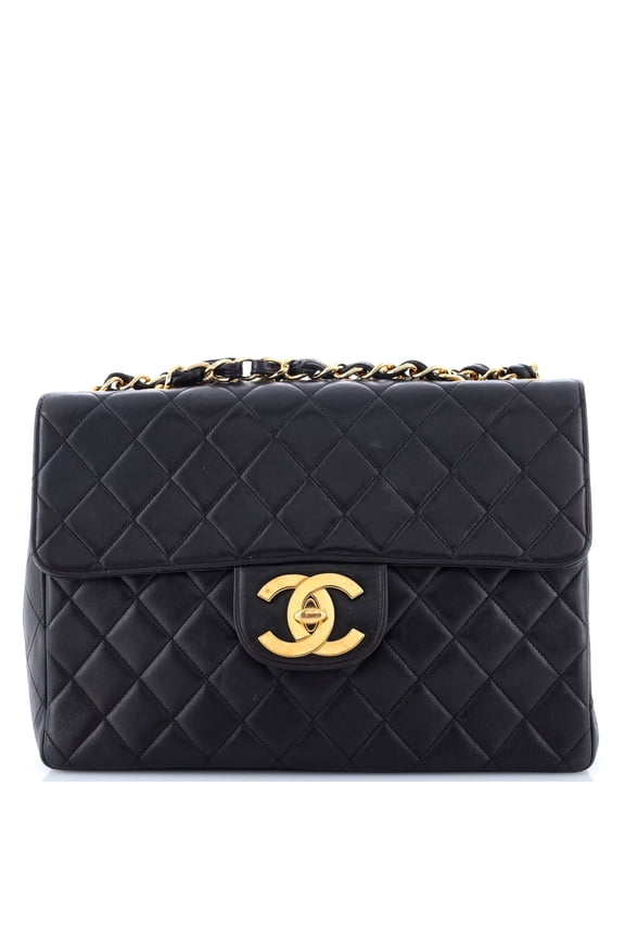 Pre-Owned Vintage Classic Single Flap Bag Quilted Lambskin Jumbo By Rebag