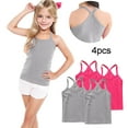 thumbnail image 2 of AHTJRT 4 Pack Tank Tops for Girls Workout Beach Running Vest Cross Racerbacks Camisole Top Lightweight Cotton Soft Tops Hot Pink#05 3 Years, 2 of 6