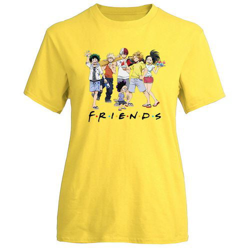 Japanese Anime Short-Sleeve Crewneck T-Shirts for Girls and Women Peoria My Hero Academia T-Shirt XL Style 18 