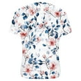 thumbnail image 5 of Women's Summer Top Casual Shirts V Neck Short Sleeve T-Shirts Fashion Floral Print Loose Blouses Pullover Spring Tunic Tops for Women, 5 of 6