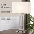 thumbnail image 2 of Touch Control Bedside Table Lamps with 2 USB Ports 3-Way Dimmable Modern Nightstand Lamp Sets Bedside Desk Lamp with Fabric Shade For Bedroom Table Living Room Reading (Nickel Base), 2 of 7