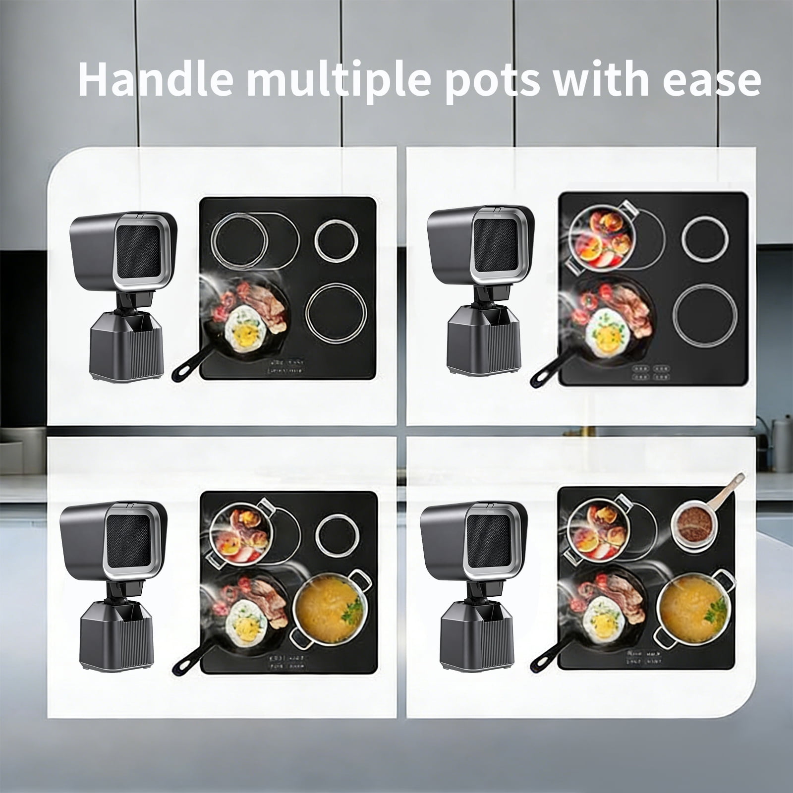 Portable stove range hood, adjustable angle mobile desktop stove range hood, low-noise, maintenance free kitchen exhaust fan, suitable for indoor and outdoor bars