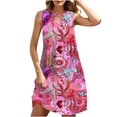 thumbnail image 6 of LYXSSBYX Plus Size Dresses for Curvy Women Women's Round Neck Sleeveless Gradient Tie Dyed Beach Dress, 6 of 9