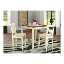 East West Furniture Vernon 3-piece Wood Dining Set in Buttermilk and Cherry