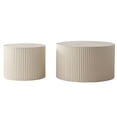 thumbnail image 4 of Drum Side Table End Table Set | Ideal for Primary Living Areas | MDF with Wave Stripe Design | No Assembly Needed & Space-Saving, 4 of 4