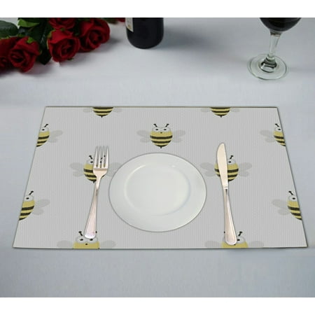 

ECZJNT Bee icon in cartoon style Placemat Table Mat Cup Mat 12x18 inch Set of 2