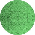 thumbnail image 1 of Ahgly Company Indoor Round Oriental Emerald Green Industrial Area Rugs, 3' Round, 1 of 4