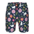 thumbnail image 3 of Goofa Floral Rabbit Printed Mens Swim Trunks Summer Quick Dry Short Beach Swimwear Bathing Suits-X-Large, 3 of 9