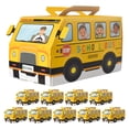 thumbnail image 1 of 10 cajitas de regalo para fiesta de regreso a clases, con forma de autobús escolar amarillo. Decoraciones para el aula y para la fiesta del primer día de clases., 1 of 8