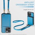 thumbnail image 2 of Ancove for iPhone 15 Wallet Case with Detachable Shoulder Strap & Wrist Strap,PU Leather RFID Blocking Card Slots Kickstand Zipper Purse Crossbody Case Cover for ,Blue, 2 of 6