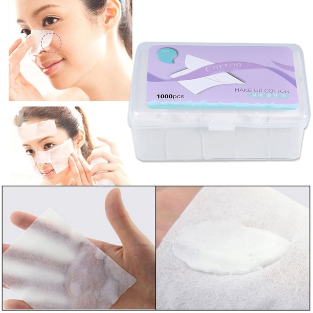 1000 UDS. Almohadillas Cosmético de Algodón Ultrafinas, Suaves y Delicadas, absorción de promoción con caja de almacenamiento Limpia para Toda la Piel