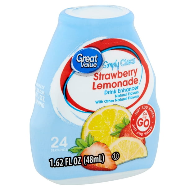 Great Value Simply Clear Liquid Drink Enhancer, Strawberry Lemonade, 1.