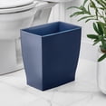 thumbnail image 2 of Small Plastic Bathroom Trash Can Slim Rectangle Garbage Bin Compact for Bedroom Office Dorm Navy Blue, 2 of 5