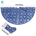 thumbnail image 4 of Deago Christmas Tree Skirt 48 Inches Snowy Pattern Large Christmas Tree Mat with Merry Christmas Stocking for Xmas Holiday Decoration Indoor Outdoor (Blue), 4 of 9