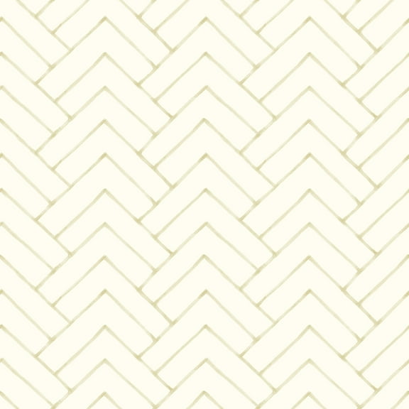 Chesapeake Oswin Light Yellow Tiered Herringbone Wallpaper, 20.5-in by 33-ft