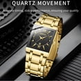 thumbnail image 4 of Reloj de Cuarzo Cuadrado para Hombre, Correa de Acero Inoxidable, Indicador de Fecha, 30 M Resistente Al Agua, Reloj de Pulsera de Negocios para Hombre, 4 of 7